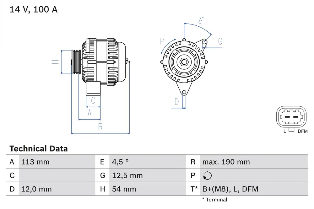 BO 0986081410 Alternátor BOSCH-výměnný díl