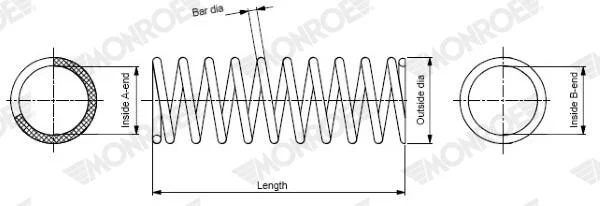 Pruzina podvozku MONROE SP2538 – OE 5463026210