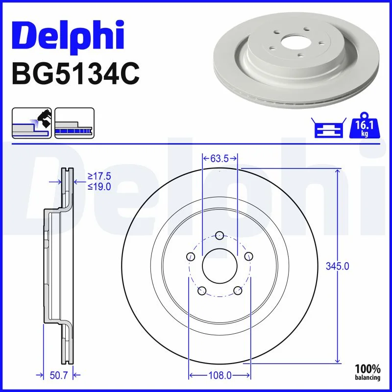Brzdový kotouč DELPHI BG5134C
