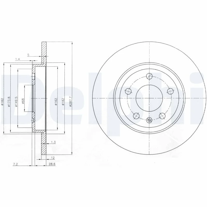 Brzdový kotouč DELPHI BG3996 – OE 8E0615601M