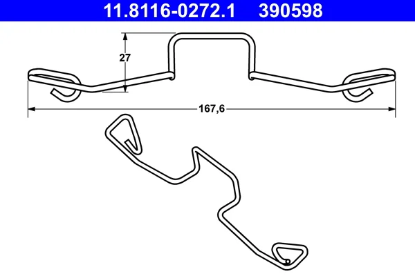 Pruzina, brzdovy trmen ATE 11.8116-0272.1 – OE 7M3615269 Pruzina, brzdovy trmen ATE 11.8116-0272.1 – OE 7M3615269