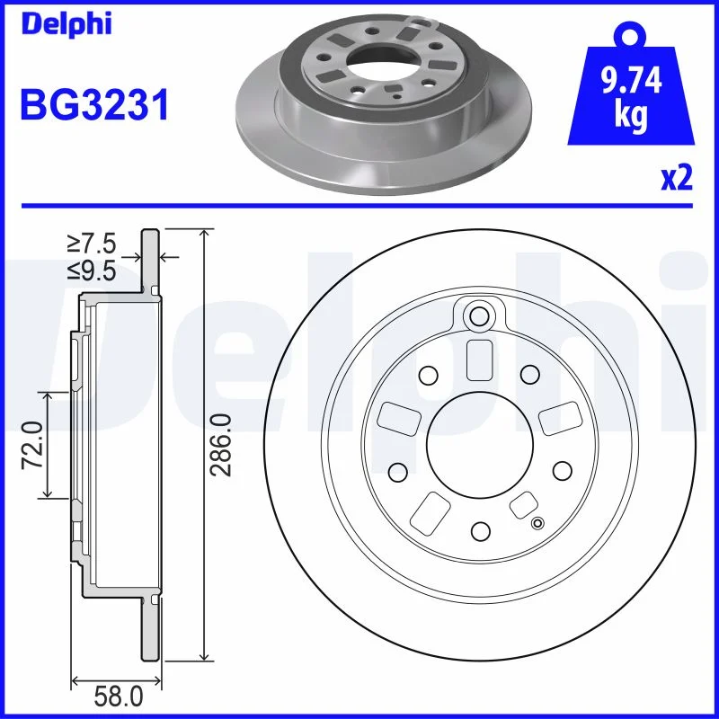 Brzdový kotouč DELPHI BG3231