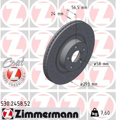 Brzdový kotouč ZIMMERMANN 530.2458.52