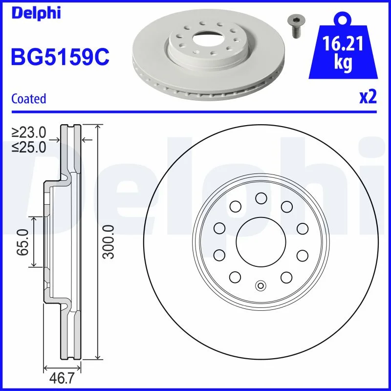 Brzdový kotouč DELPHI BG5159C