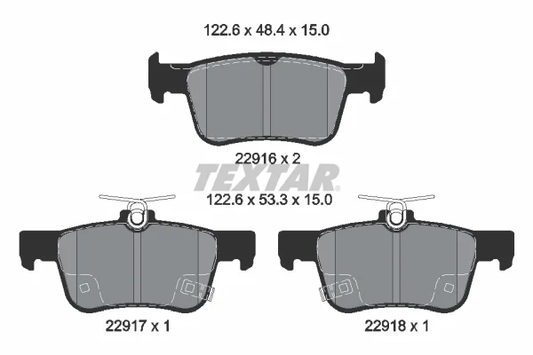 Sada brzdových destiček, kotoučová brzda TEXTAR 2291601