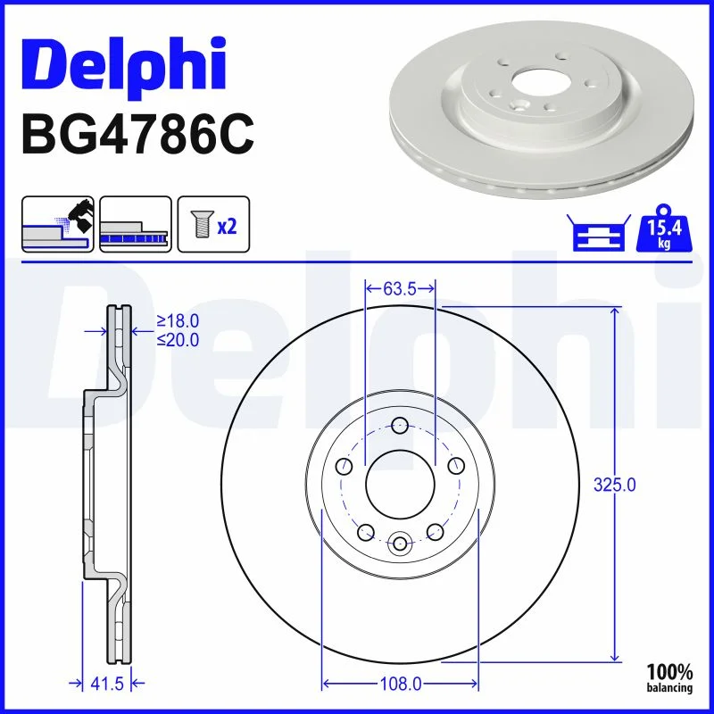 Brzdový kotouč DELPHI BG4786C