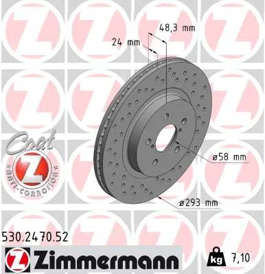 Brzdový kotouč ZIMMERMANN 530.2470.52 – OE 26300-FL010