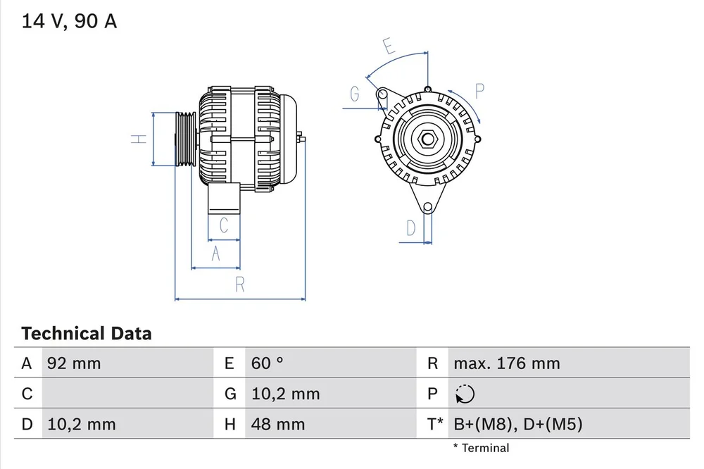 BO 0986039740 Alternátor BOSCH-výměnný díl