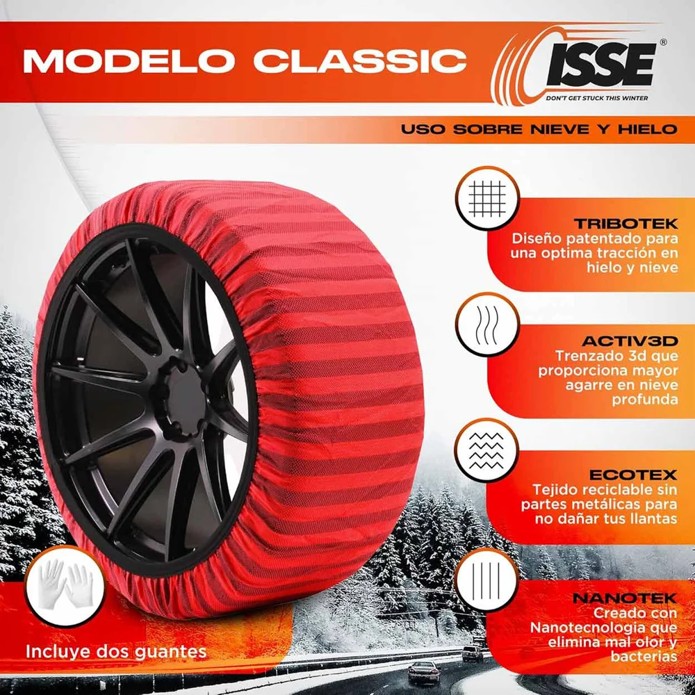 Textilní sněhové řetězy Isse Classic 70 2 ks C60070/IS00281 - Obrázek 4