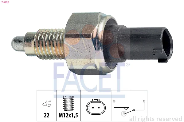 Spínač, světlo zpátečky FACET 7.6252 Spínač, světlo zpátečky FACET 7.6252