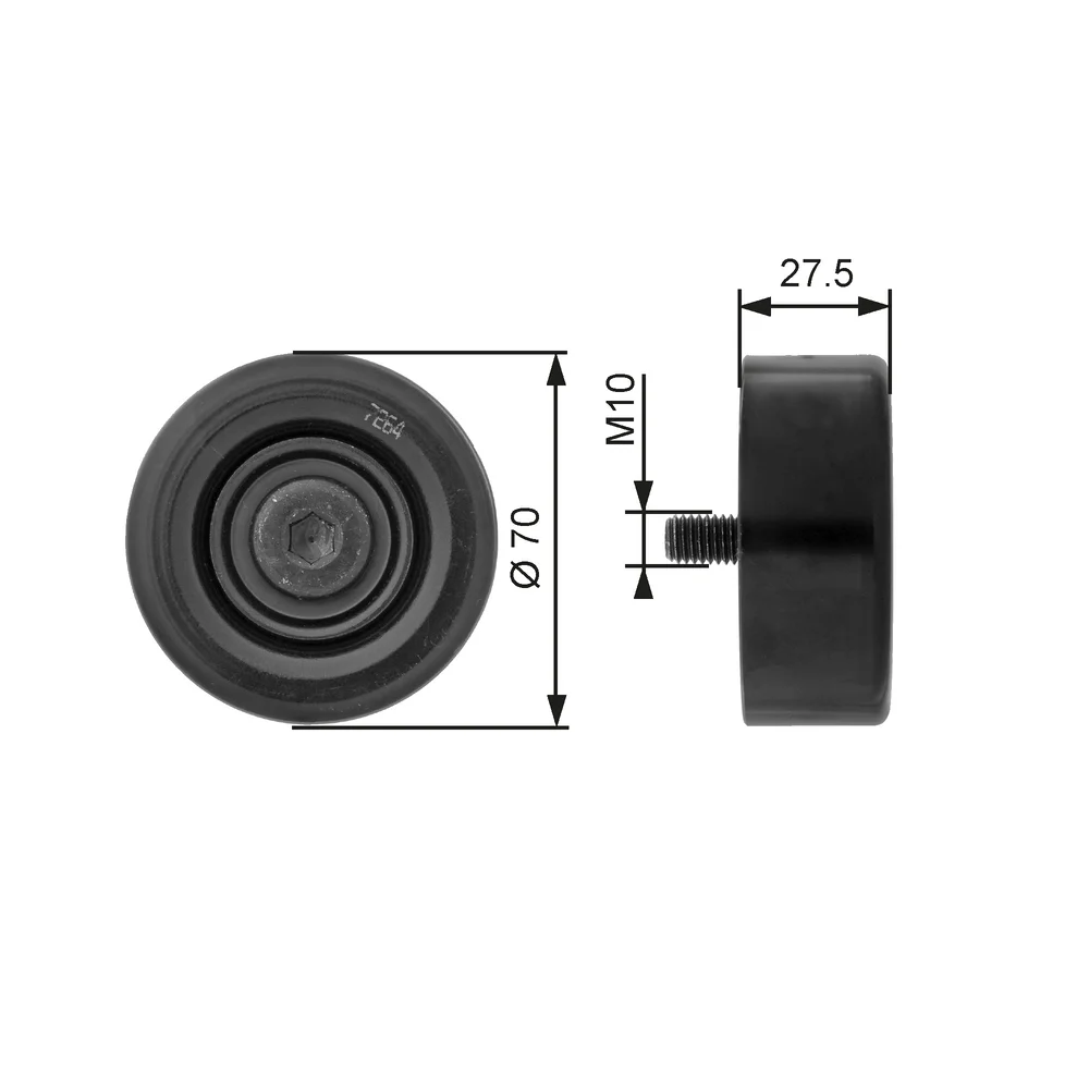 Vratna/vodici kladka, klinovy zebrovy remen GATES T36206