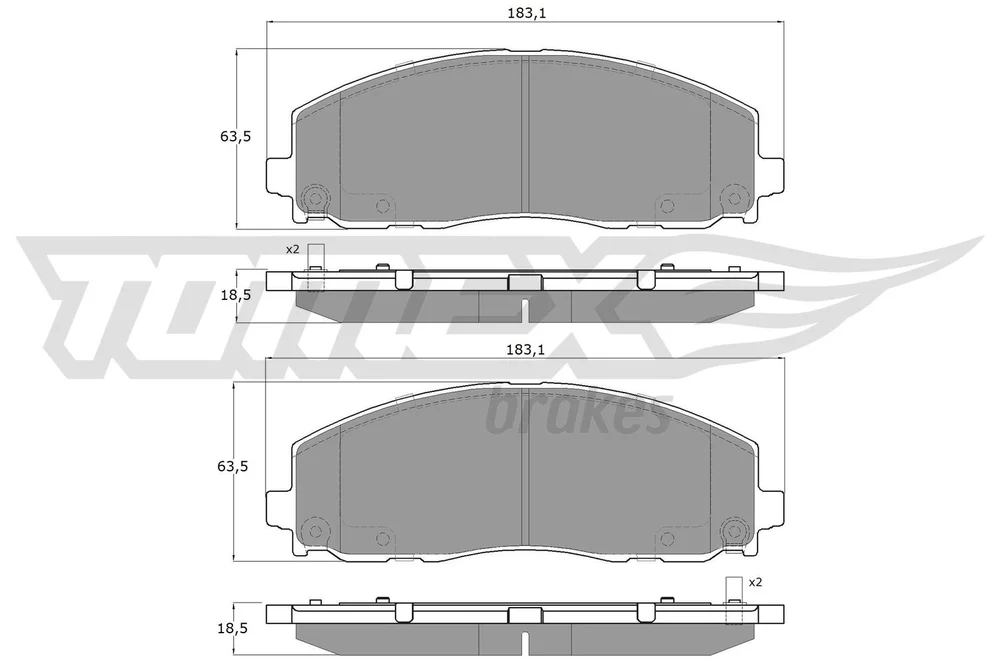 Sada brzdových destiček, kotoučová brzda Tomex Brakes TX19-19
