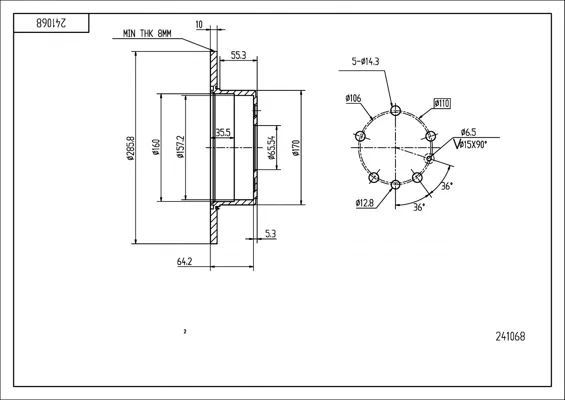 BRZ.KOTOUČ /Z/VECTRA 95- /LAK/KPL HART 241068 BRZ.KOTOUČ /Z/VECTRA 95- /LAK/KPL HART 241068