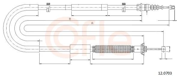 Tazne lanko, parkovaci brzda COFLE 12.0703 – OE 46819335