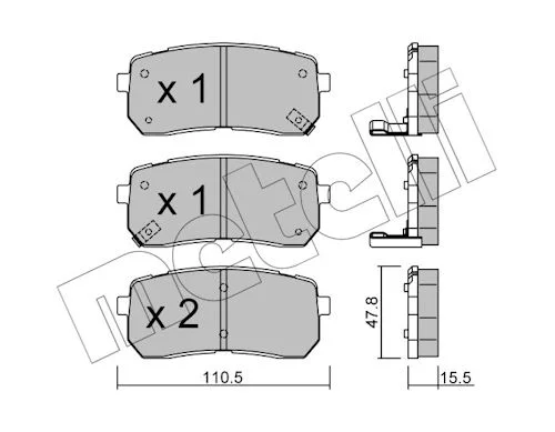 Sada brzdových destiček, kotoučová brzda METELLI 22-0786-0