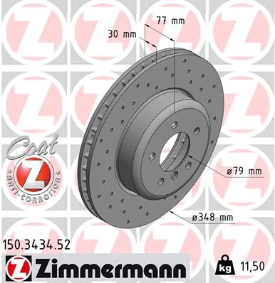 Brzdový kotouč ZIMMERMANN 150.3434.52 – OE 34116763824