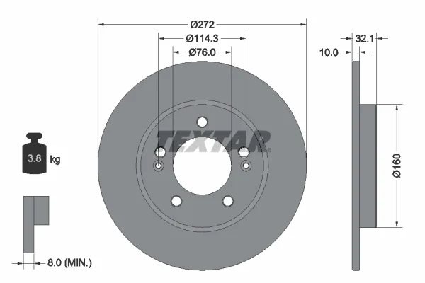 Brzdový kotouč TEXTAR 92291703 – OE 58411G4300